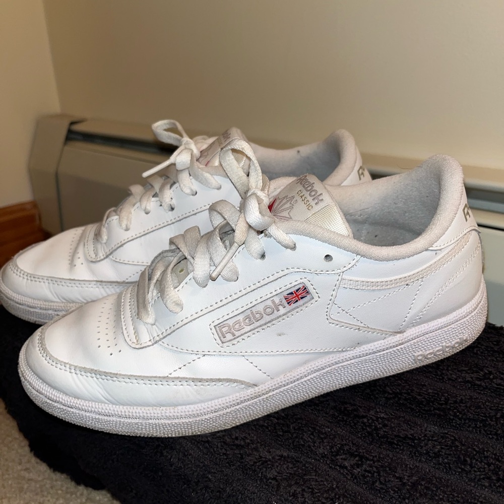 Reebok Club C 85 White Sneakers, Size 7, EUC!